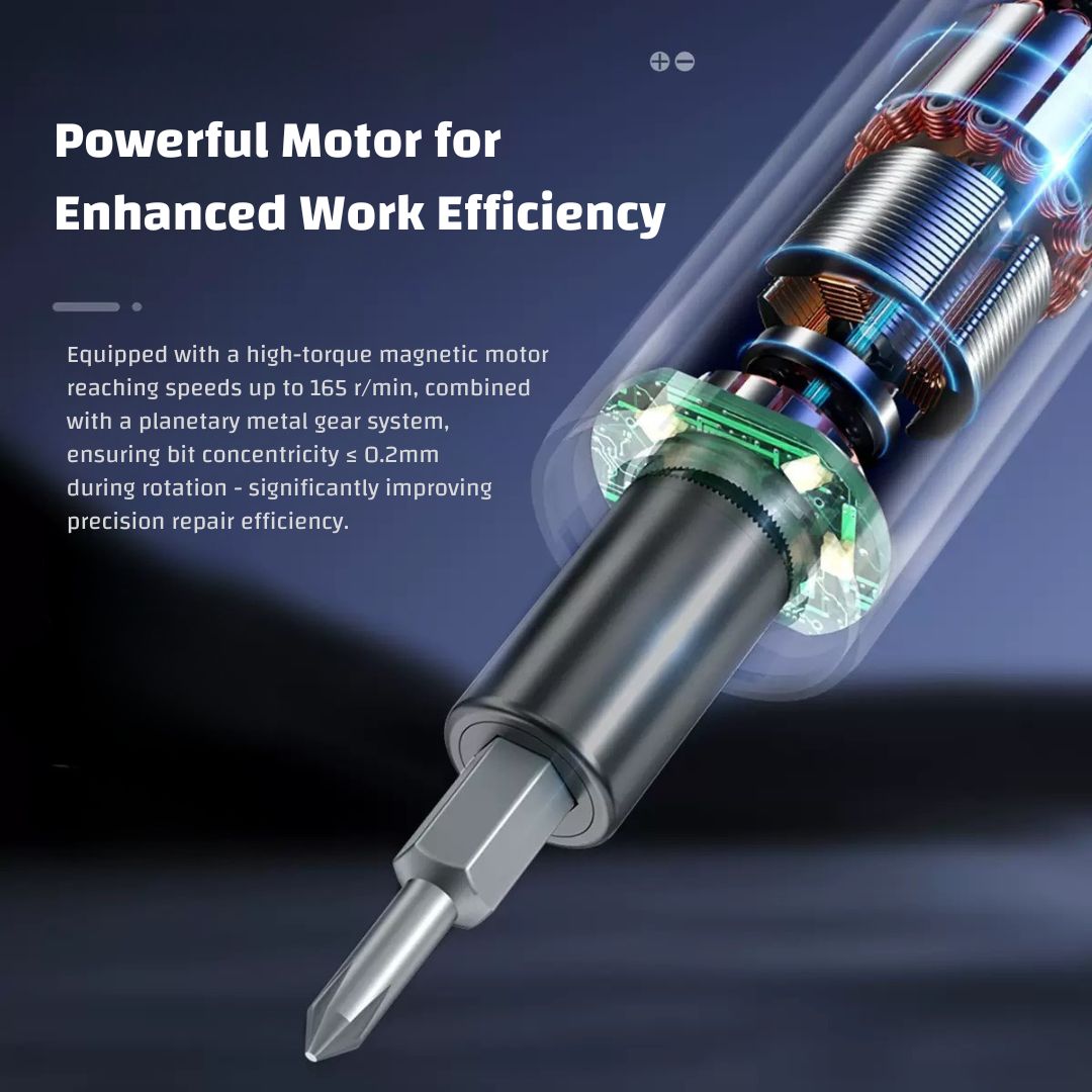 Rolling Electric Screwdriver with Rotating Storage | 62-in-1 S2 Precision Bit Set | OLED Display | Rechargeable Mini Power Driver for Home & DIY