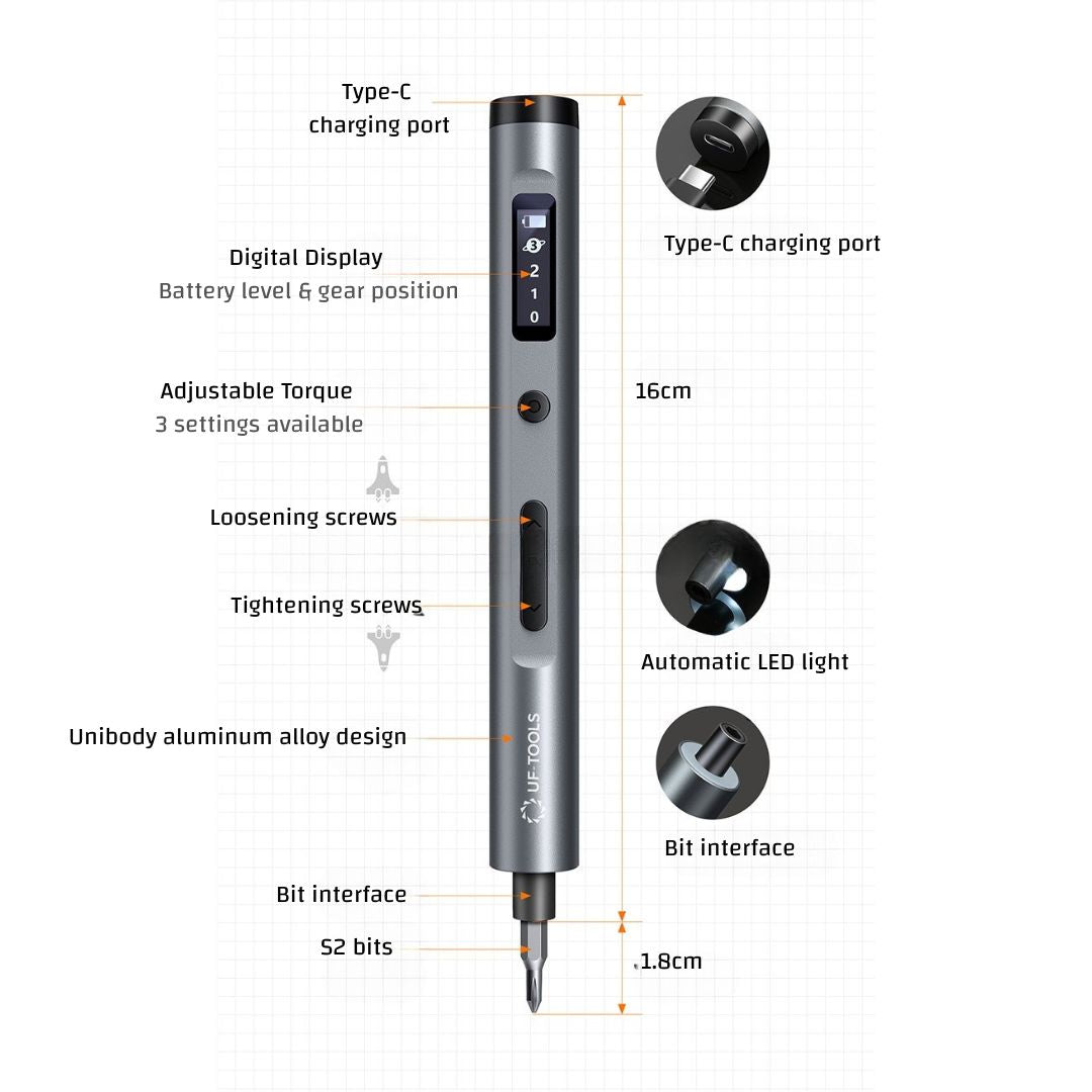 Rolling Electric Screwdriver with Rotating Storage | 62-in-1 S2 Precision Bit Set | OLED Display | Rechargeable Mini Power Driver for Home & DIY