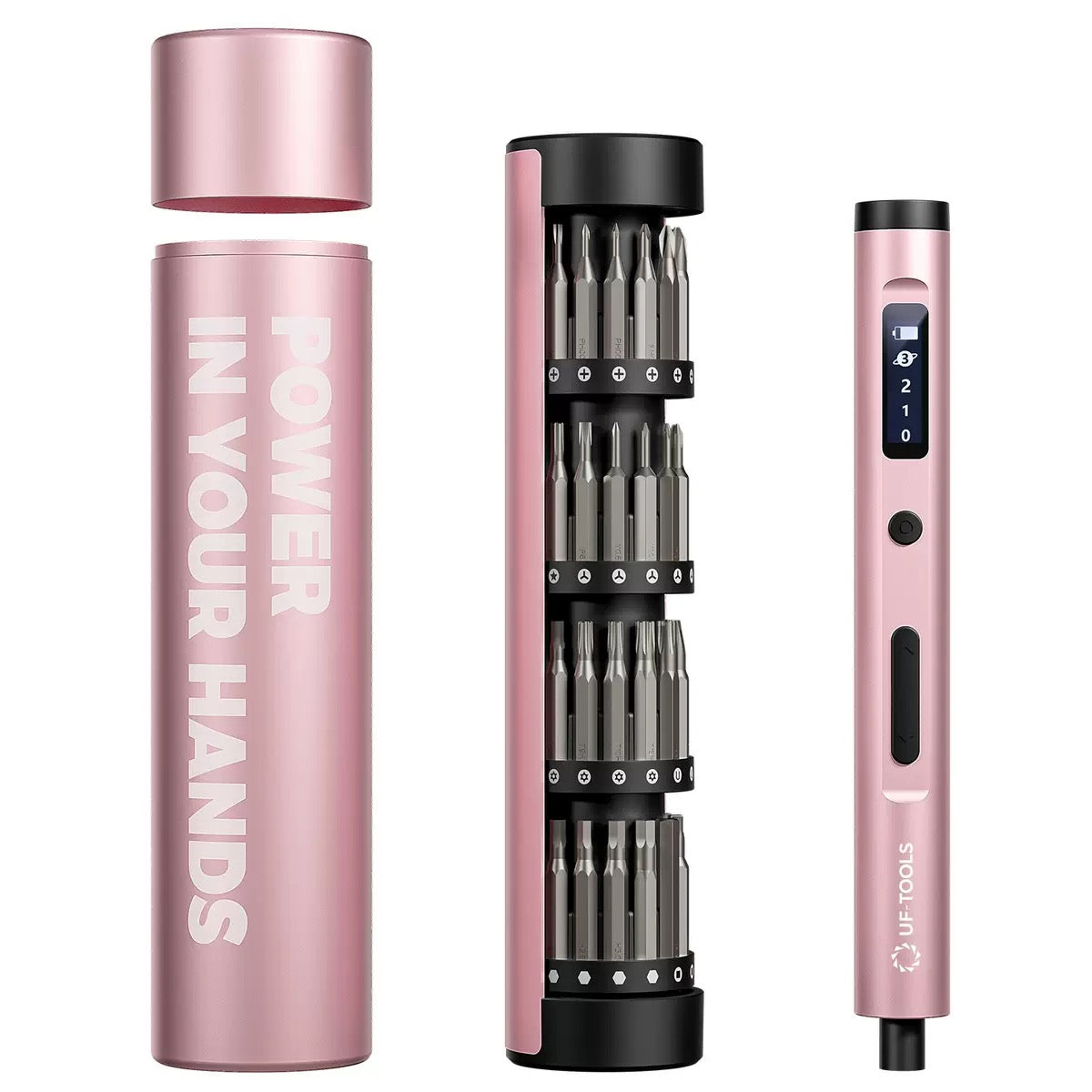 Rolling Electric Screwdriver with Rotating Storage | 62-in-1 S2 Precision Bit Set | OLED Display | Rechargeable Mini Power Driver for Home & DIY
