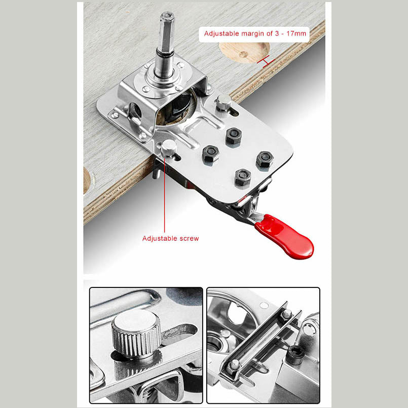 35mm Hinge Positioning Hole Puncher Door Hinge Jig with Position-Secured Drill Bit