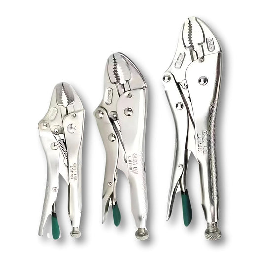 High Hardness & Torque CR-MO (Chromium-Molybdenum) Steel Locking Pliers with Multiple Jaw Types (Round, Needle-nose, Flat, C-shape, Chain, Welding, Straight) for DIY & Professional Use