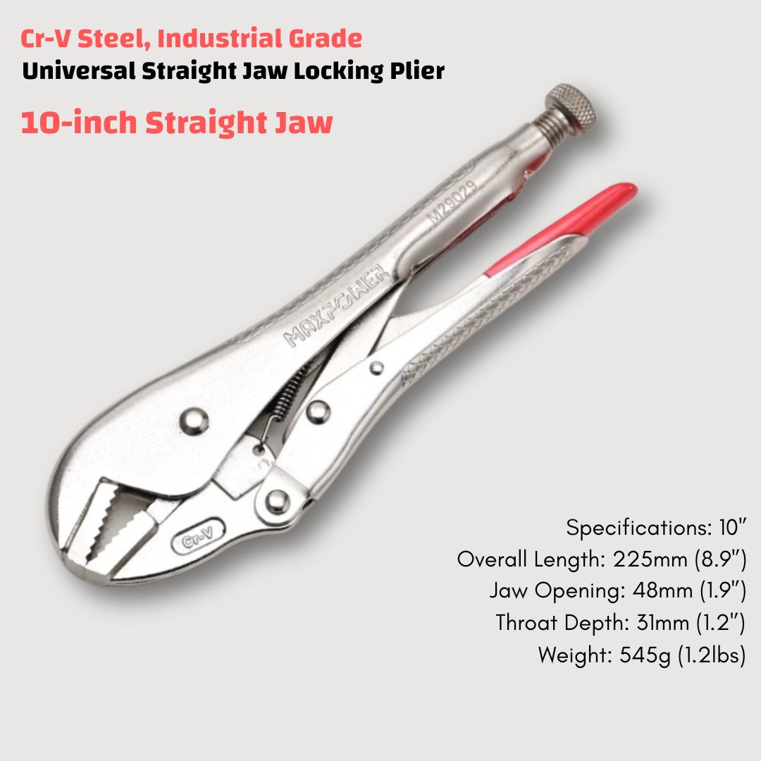 Industrial-Grade Locking Pliers Made of Chromium-Vanadium Steel, Featuring Integrated Brazing, with a Maximum Jaw Opening of 85mm (3.35’’)