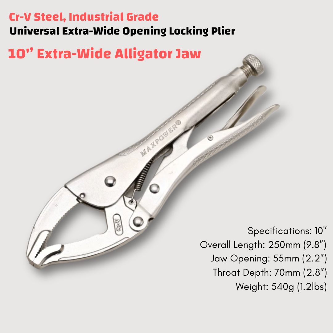 Industrial-Grade Locking Pliers Made of Chromium-Vanadium Steel, Featuring Integrated Brazing, with a Maximum Jaw Opening of 85mm (3.35’’)