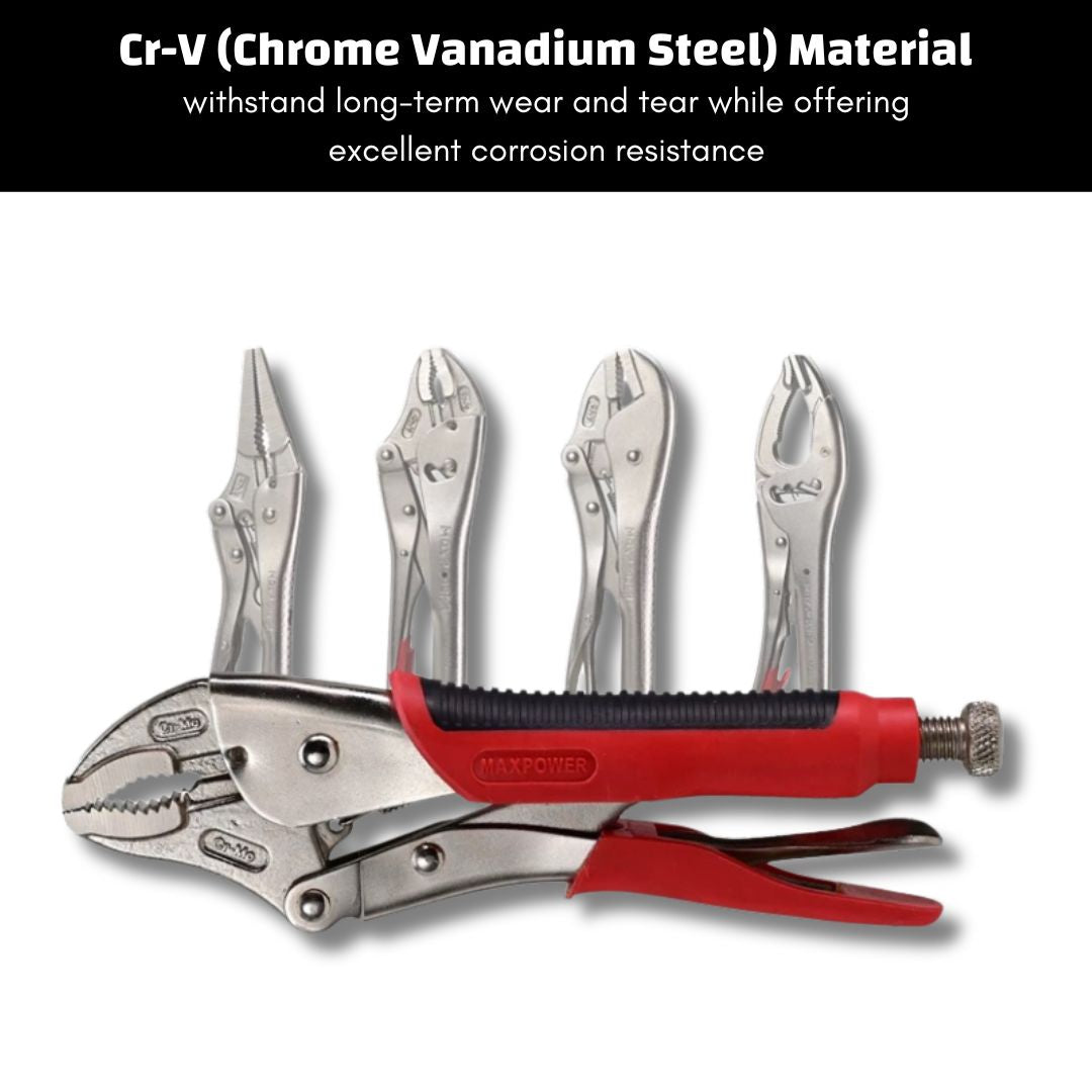 Industrial-Grade Locking Pliers Made of Chromium-Vanadium Steel, Featuring Integrated Brazing, with a Maximum Jaw Opening of 85mm (3.35’’)