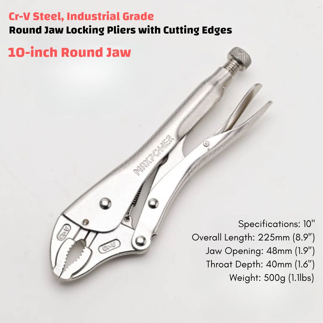 Industrial-Grade Locking Pliers Made of Chromium-Vanadium Steel, Featuring Integrated Brazing, with a Maximum Jaw Opening of 85mm (3.35’’)