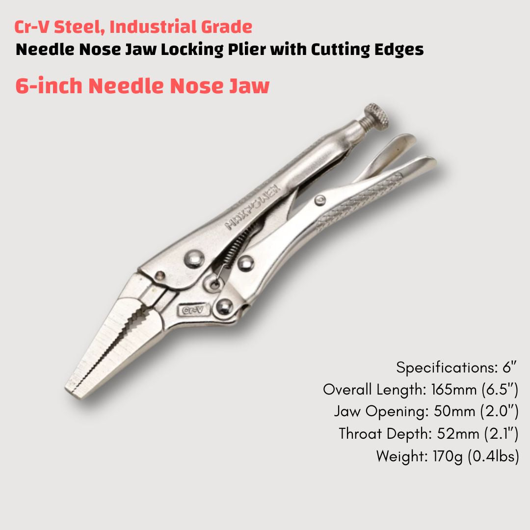 Industrial-Grade Locking Pliers Made of Chromium-Vanadium Steel, Featuring Integrated Brazing, with a Maximum Jaw Opening of 85mm (3.35’’)