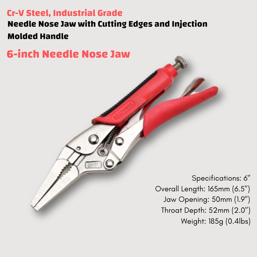 Industrial-Grade Locking Pliers Made of Chromium-Vanadium Steel, Featuring Integrated Brazing, with a Maximum Jaw Opening of 85mm (3.35’’)