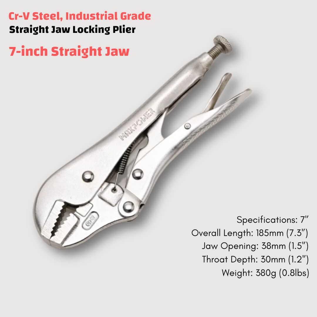 Industrial-Grade Locking Pliers Made of Chromium-Vanadium Steel, Featuring Integrated Brazing, with a Maximum Jaw Opening of 85mm (3.35’’)