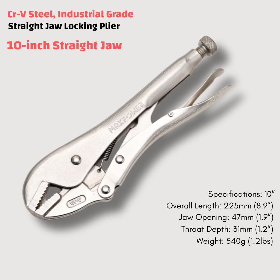 Industrial-Grade Locking Pliers Made of Chromium-Vanadium Steel, Featuring Integrated Brazing, with a Maximum Jaw Opening of 85mm (3.35’’)