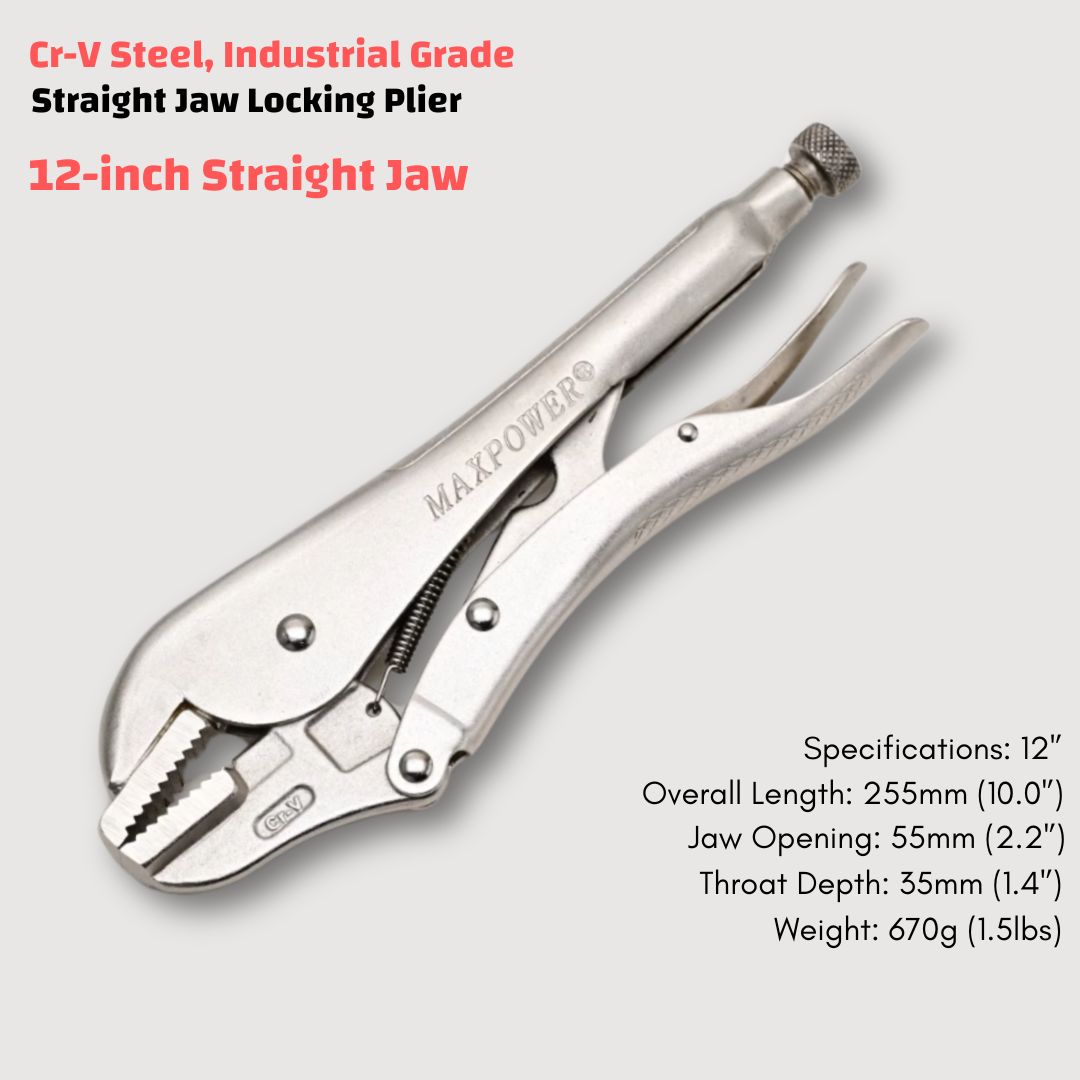 Industrial-Grade Locking Pliers Made of Chromium-Vanadium Steel, Featuring Integrated Brazing, with a Maximum Jaw Opening of 85mm (3.35’’)