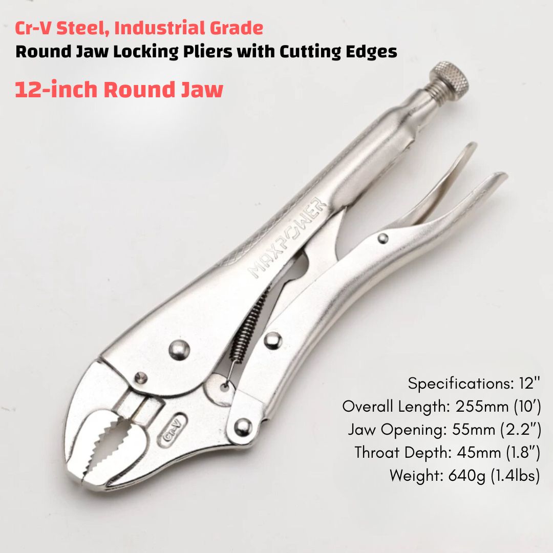 Industrial-Grade Locking Pliers Made of Chromium-Vanadium Steel, Featuring Integrated Brazing, with a Maximum Jaw Opening of 85mm (3.35’’)