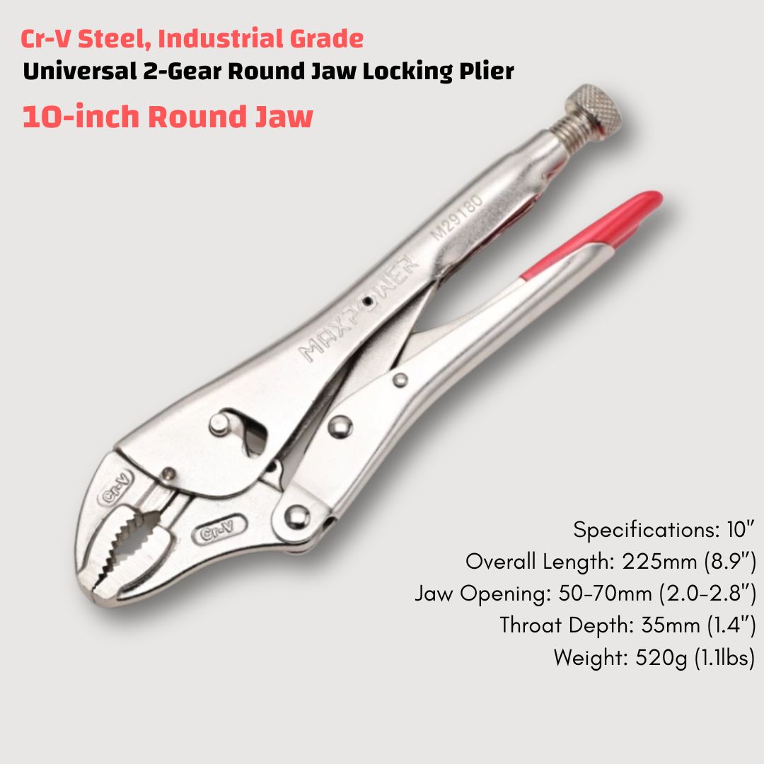 Industrial-Grade Locking Pliers Made of Chromium-Vanadium Steel, Featuring Integrated Brazing, with a Maximum Jaw Opening of 85mm (3.35’’)