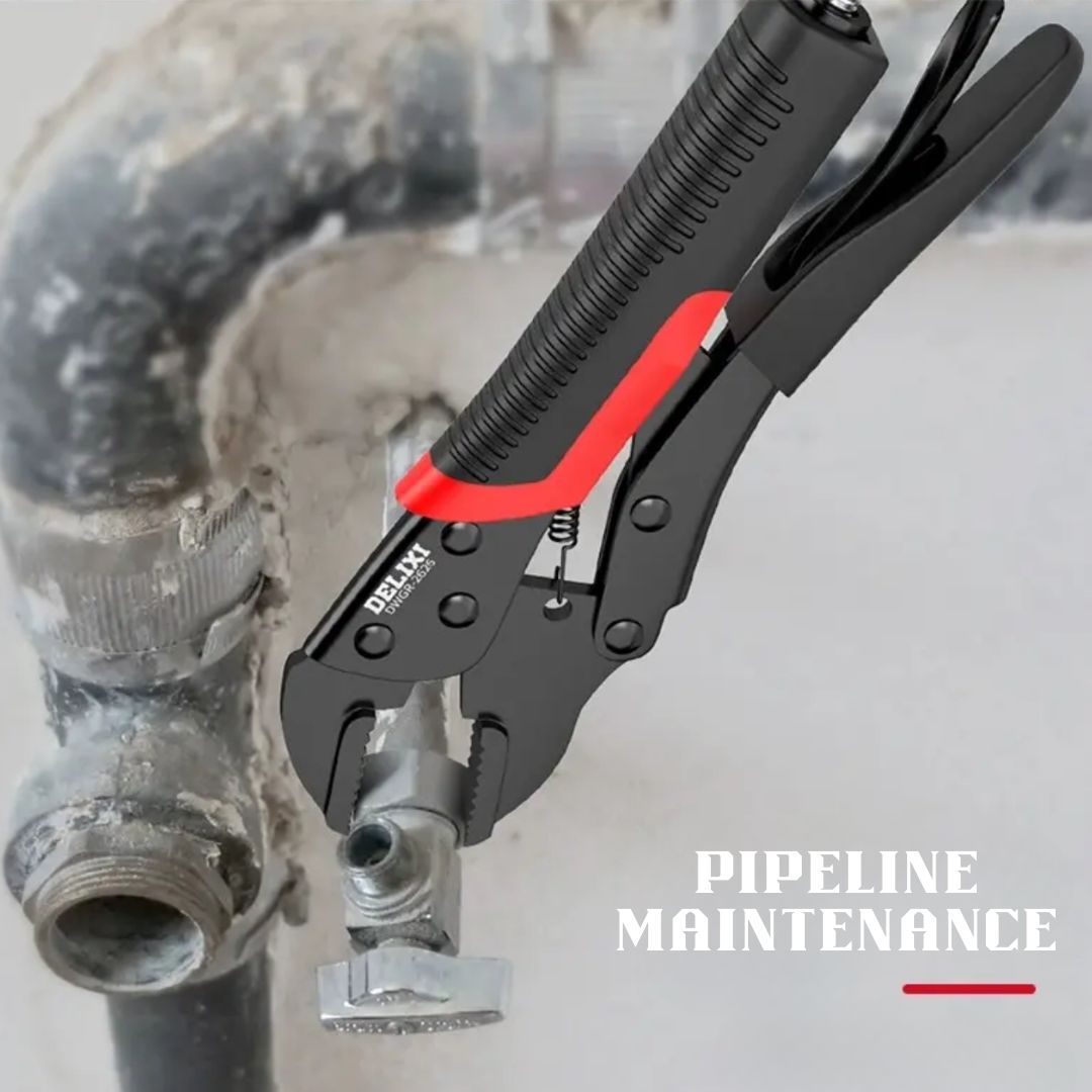 Durable and High-Torque Steel Locking Plier in Round Jaw / Straight Jaw / long Nose Jaw for Clamping, Unscrewing bolts, Pipe Maintenance, and Securing