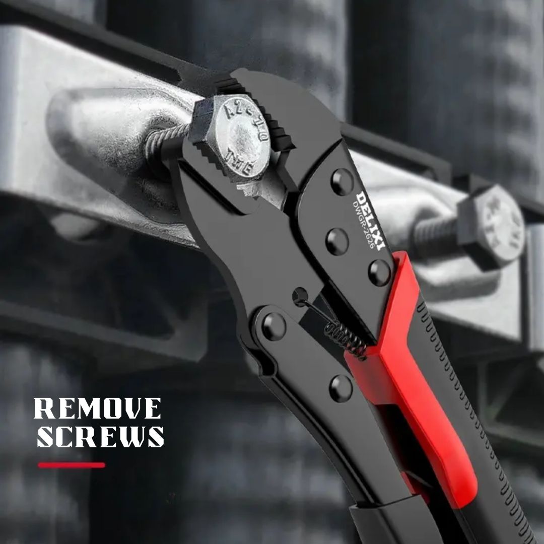 Durable and High-Torque Steel Locking Plier in Round Jaw / Straight Jaw / long Nose Jaw for Clamping, Unscrewing bolts, Pipe Maintenance, and Securing