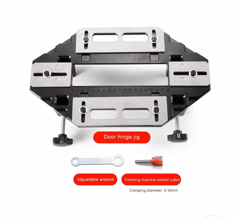 Versatile Door Hinge Jig with A Built-in Scale to Create Accurate Grooves for Hinges and Lock Body Guide Plates