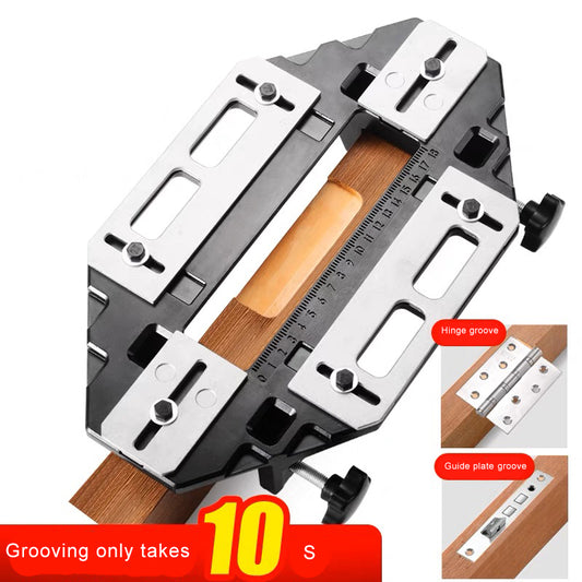 Versatile Door Hinge Jig with A Built-in Scale to Create Accurate Grooves for Hinges and Lock Body Guide Plates
